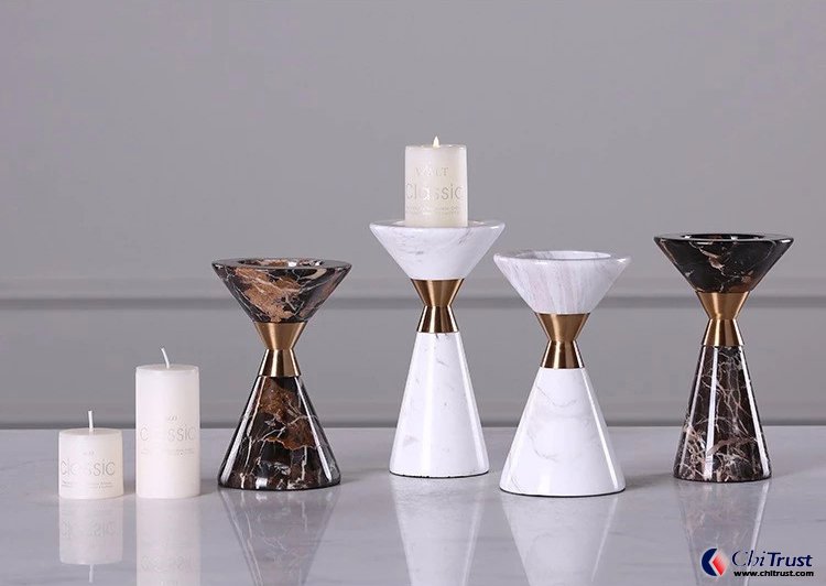 marble living room table candlestick decora